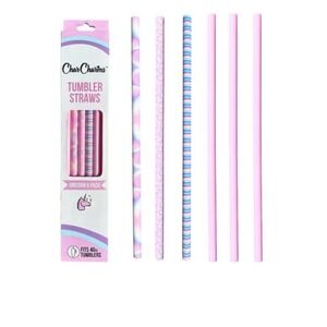 CharCharms Unicorn 6pk Reusable Straws For 40oz Tumbler NEW